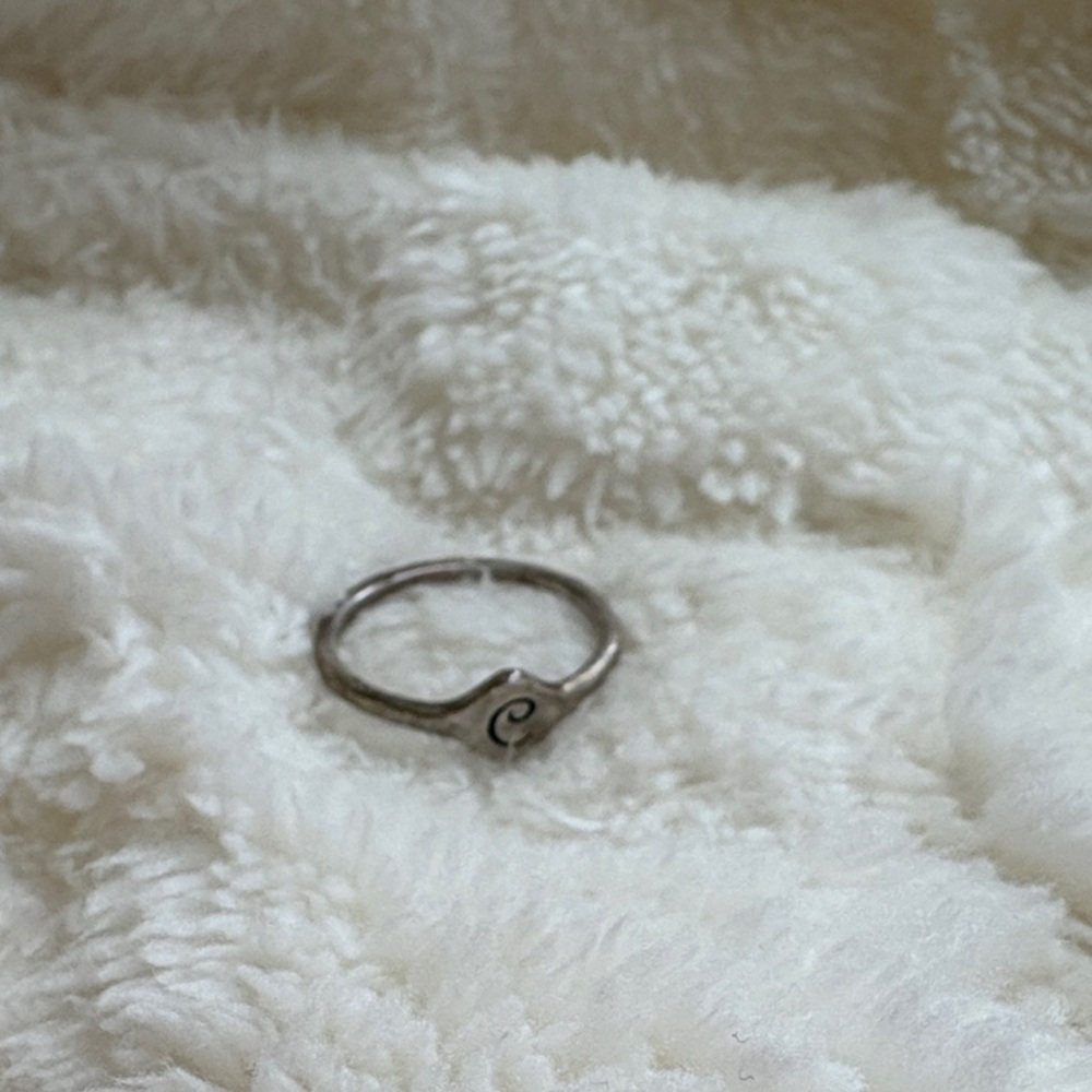 Silver Ring With Initial C James Avery Size 8 - image 1